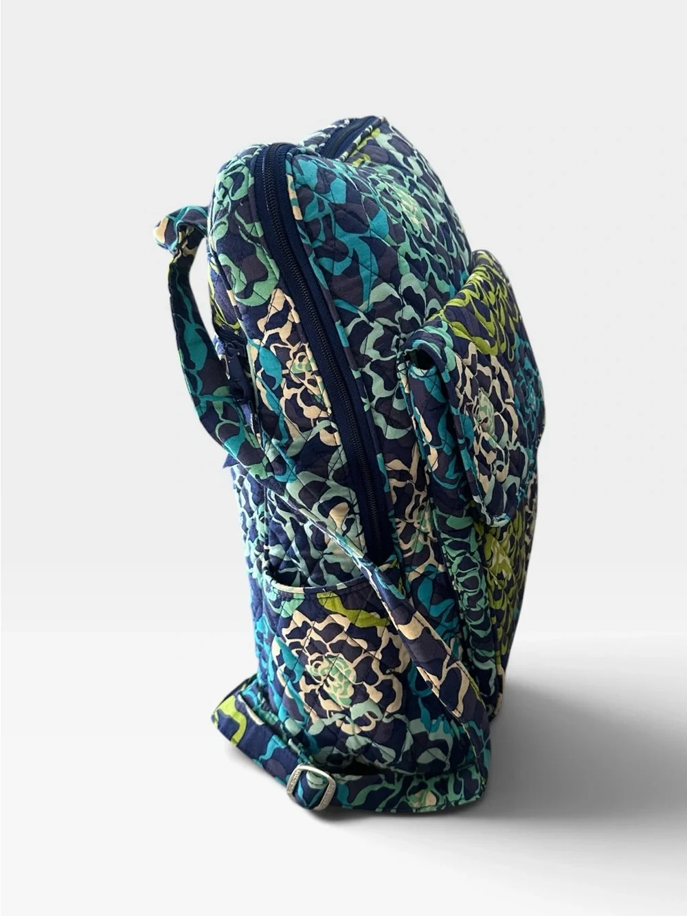 Vera Bradley Retired Katalina Blues Floral Quilted Backpack Book Bag